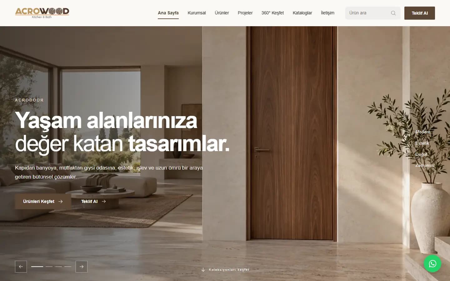 ACRO Ahşap (acroahsap.com) ana sayfası