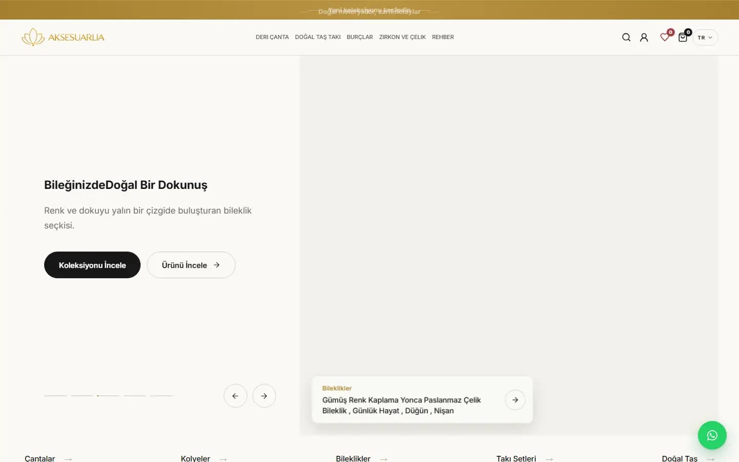Aksesuarlia (aksesuarlia.com) ana sayfası
