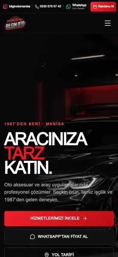 bilginotomanisa.com ana sayfasının mobil ekran görüntüsü