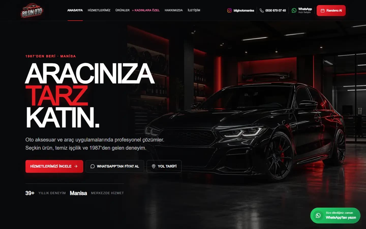 bilginotomanisa.com ana sayfa ekran görüntüsü