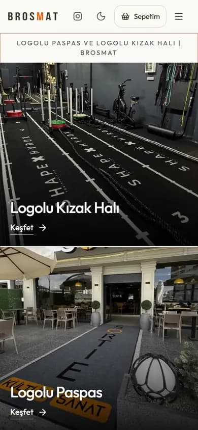brosmat.com ana sayfasının mobil ekran görüntüsü