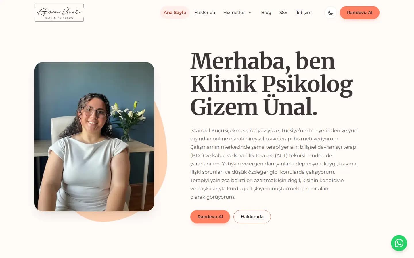 Klinik Psikolog Gizem Ünal (klinikpsikologgizemunal.com) ana sayfası