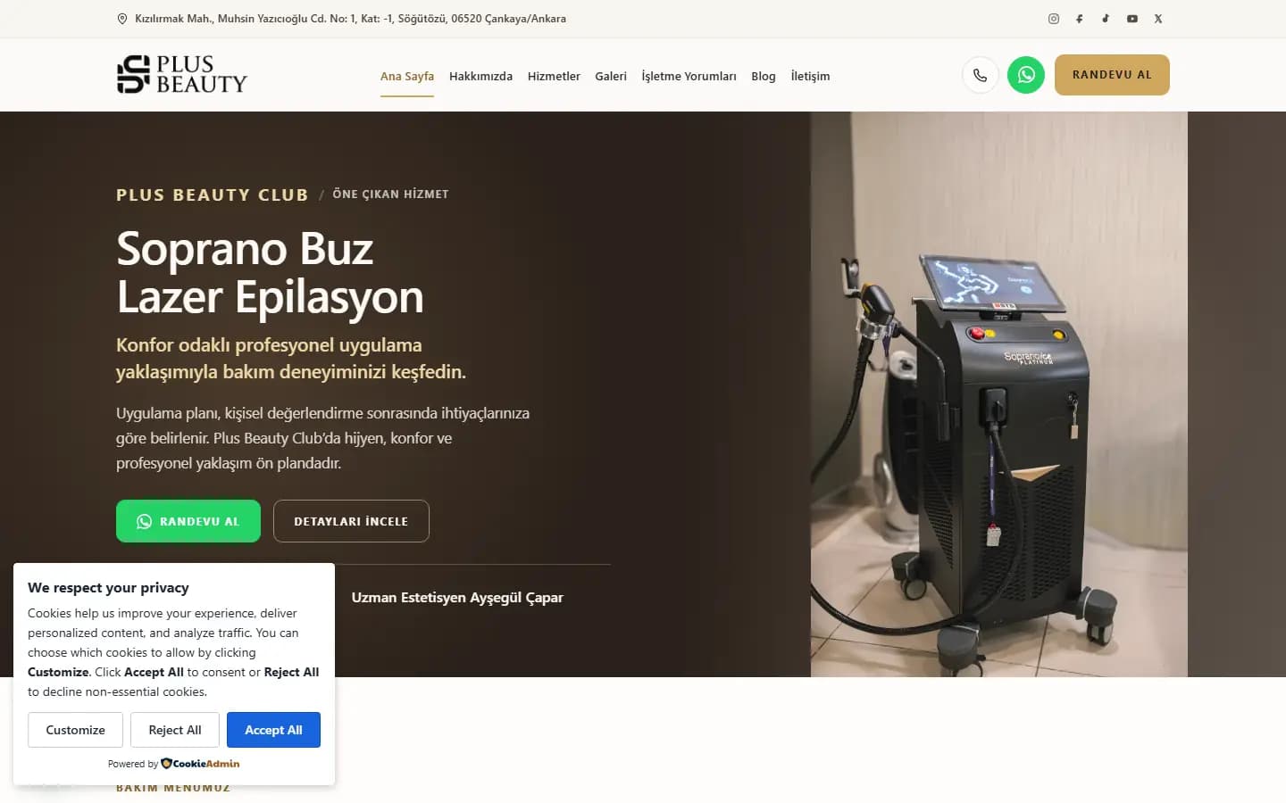 plusbeautyclub.com ana sayfa ekran görüntüsü