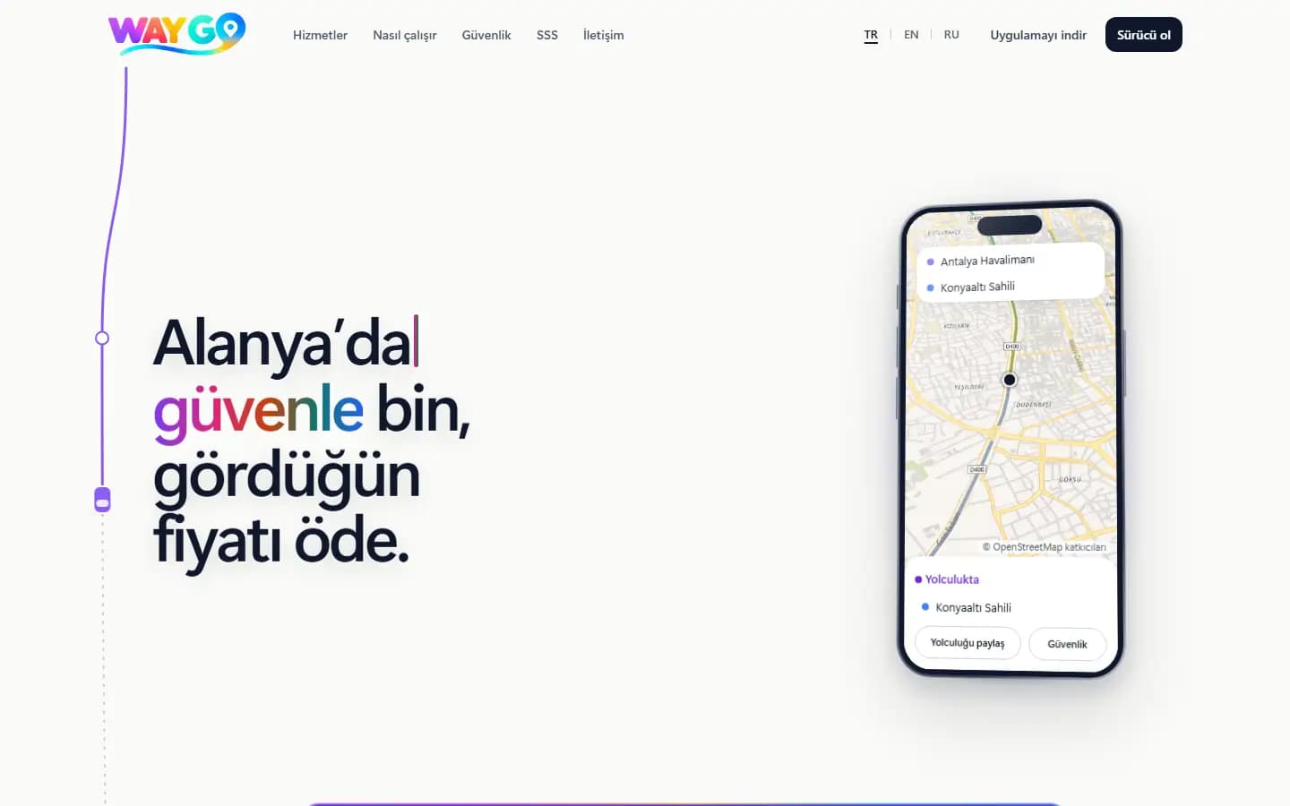 waygotransfer.com ana sayfa ekran görüntüsü