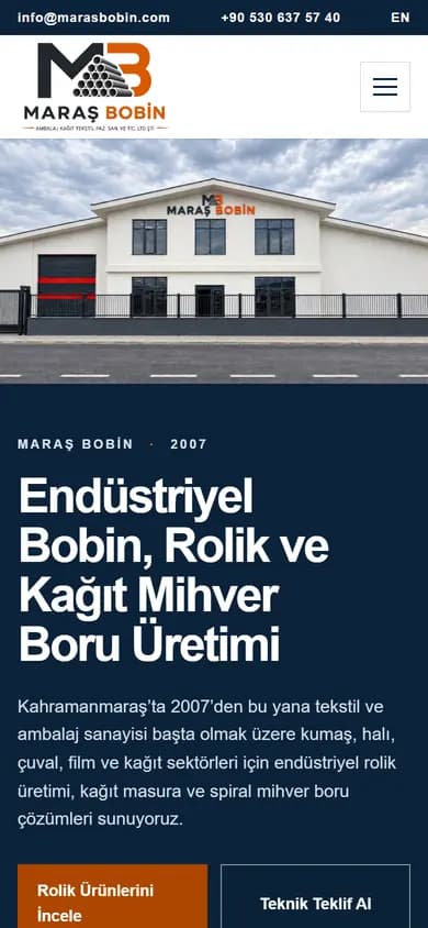 marasbobin.com ana sayfasının mobil ekran görüntüsü